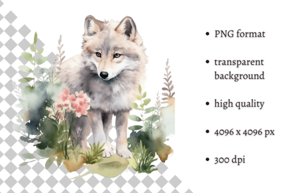 Download Cute Watercolor Wolf Illustration - Wolf illustration Collection