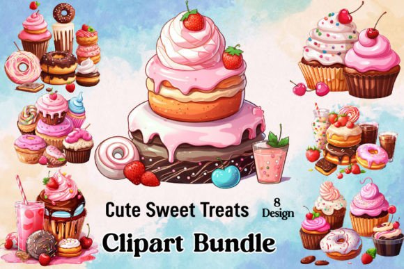 Download Cute Sweet Treats Clipart Bundle - Cute Collection