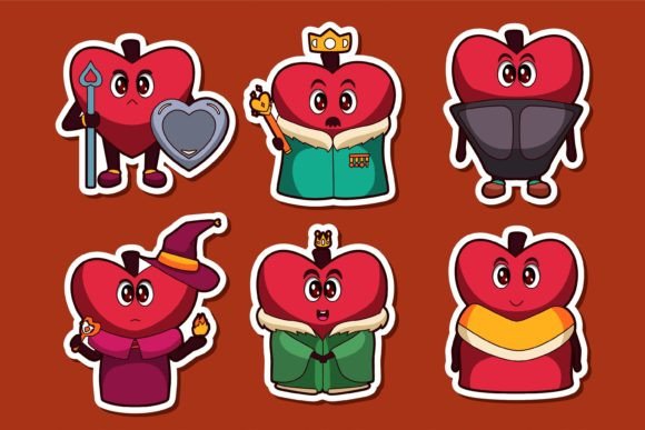 Download Set Collection of Cute Apple Sticker - Cute Collection