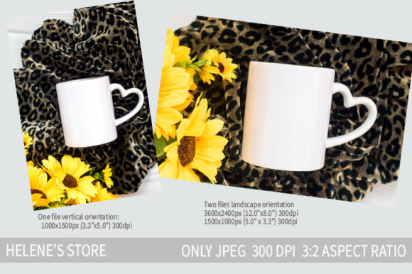 Download White Coffe Mug Mock Up on Leopard Print - Mock up Collection