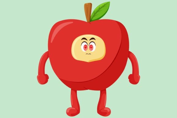 Download Cute Apple Character Design Illustration - Cute Collection