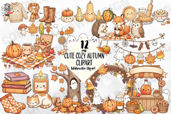 Download Cute Cozy Autumn Clipart PNG - Cute Collection