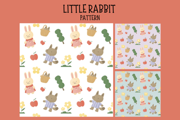 Download Cute Bunny Wolf Illustration Pattern - Wolf illustration Collection