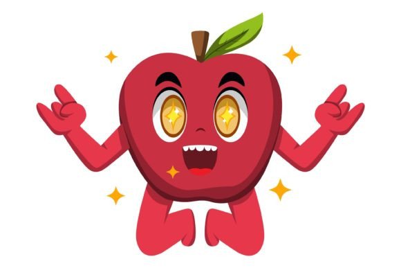 Download Cute Apple Character Design Illustration - Cute Collection