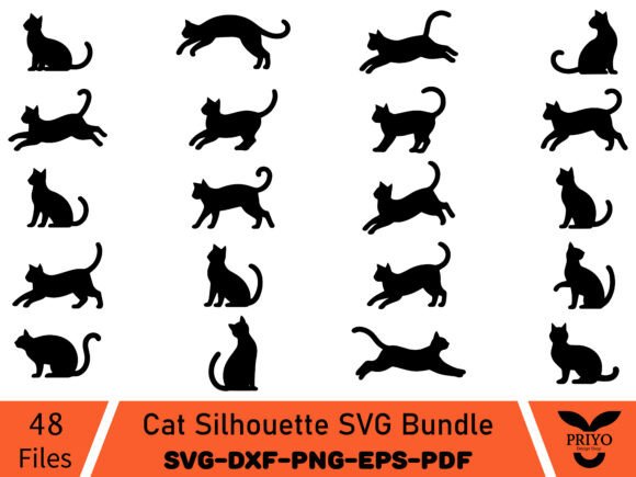 Download Cat Silhouette SVG Bundle, Cute Cat Svg - Cute Collection