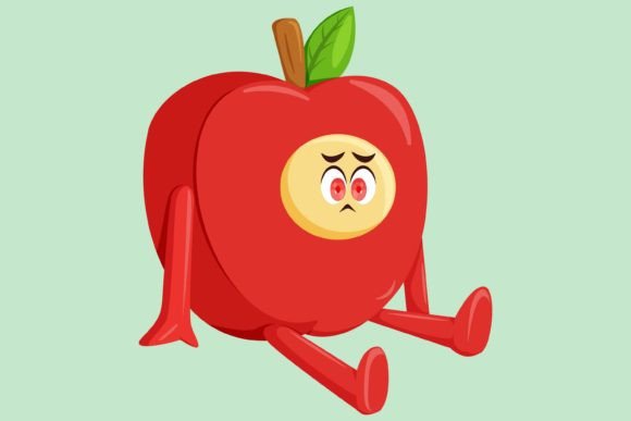 Download Cute Apple Character Design Illustration - Cute Collection