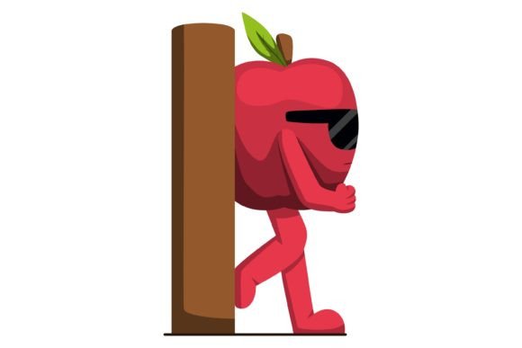 Download Cute Apple Character Design Illustration - Cute Collection