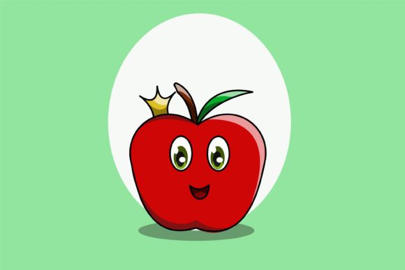 Download Cute Apple Cartoon Illustration - Cute Collection