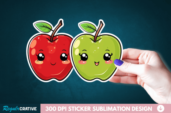 Download Cute Apple Couple Sticker PNG Clipart - Cute Collection