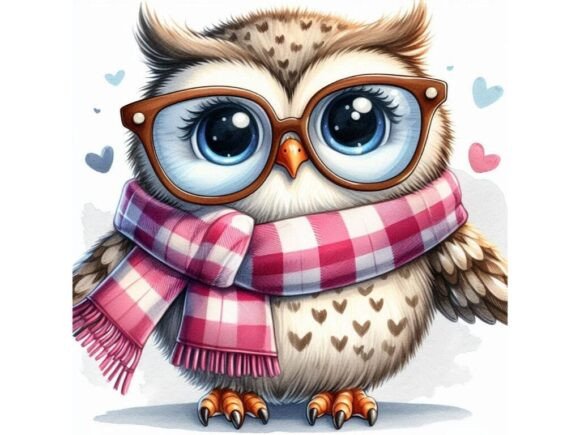Download Watercolor Painting of a Cute Owl with O - Cute Collection