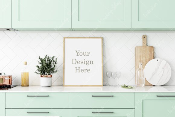 Download Mock Up Frame in Kitchen Room, - Mock up Collection