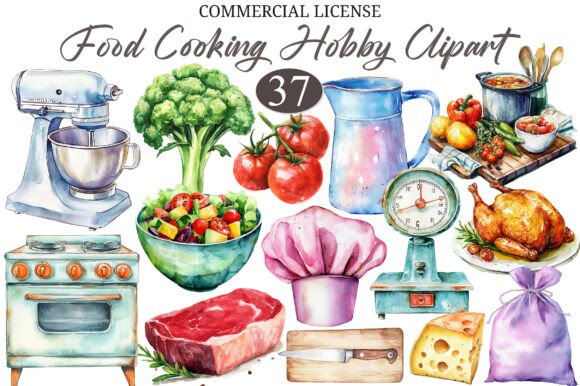Download Watercolor Food Cooking Hobby Clipart - Watercolor food Collection