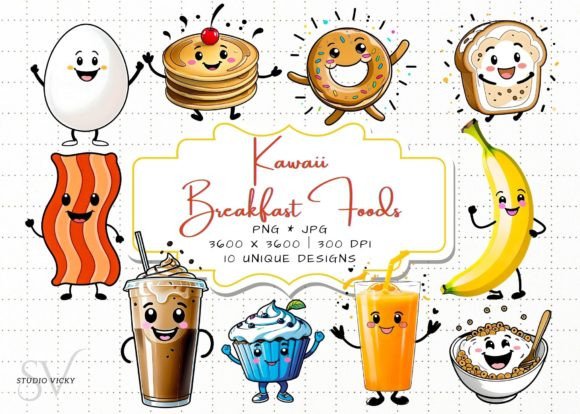 Download Cute Kawaii Breakfast Clipart - Cute Collection