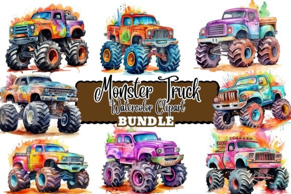 Download Watercolor Monster Truck Clipart - Premium Resources