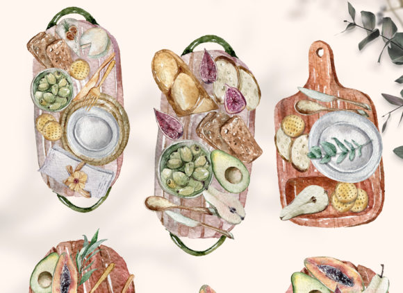 Download Watercolor Food and Fruit Clipart- 5 Png - Premium Bundle